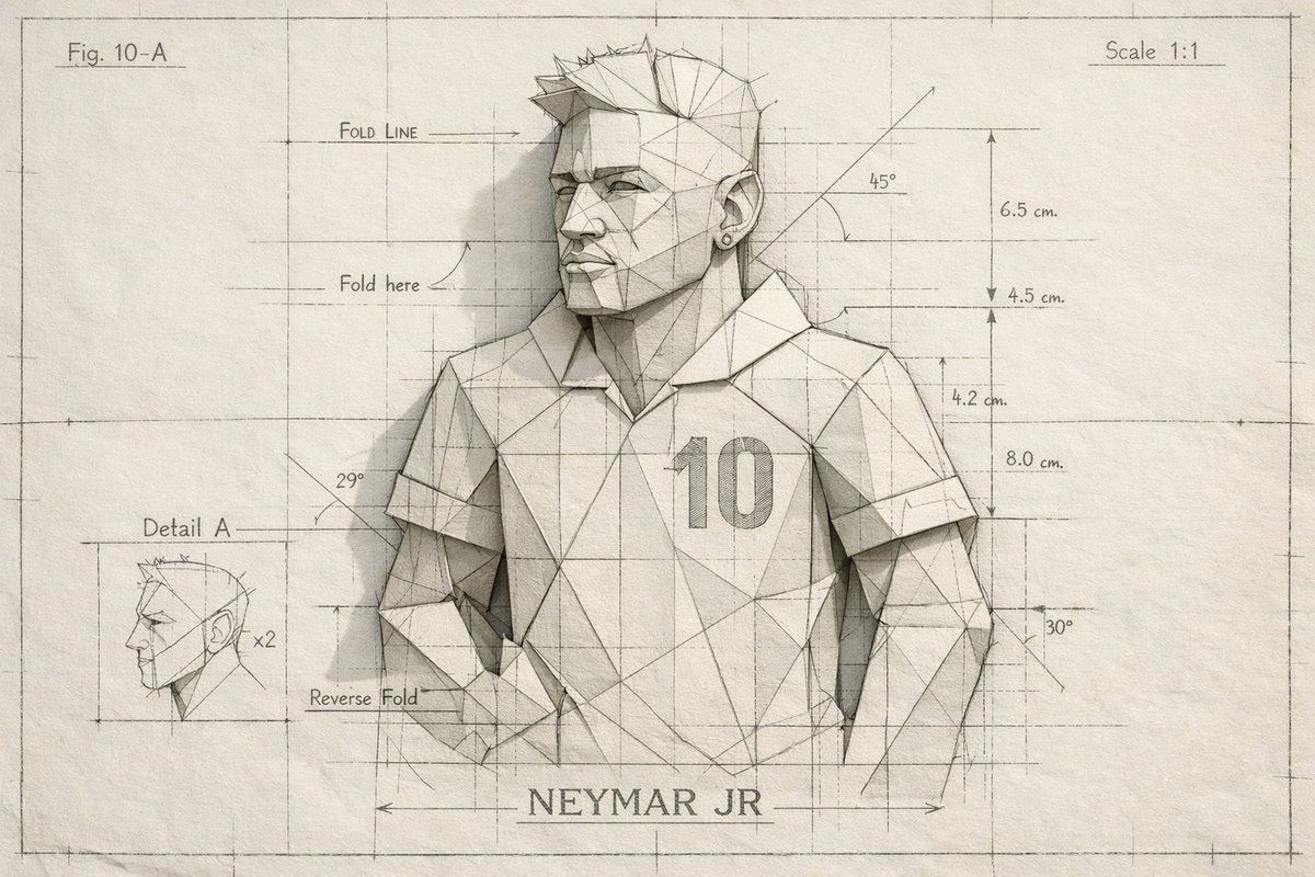 Blueprint Illustration of Neymar JR