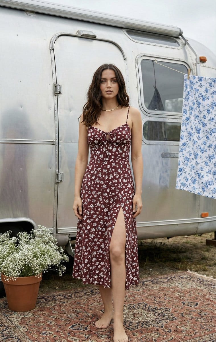 Bohemian Summer Airstream Portrait Prompt - AI Generated Character Style Image Example