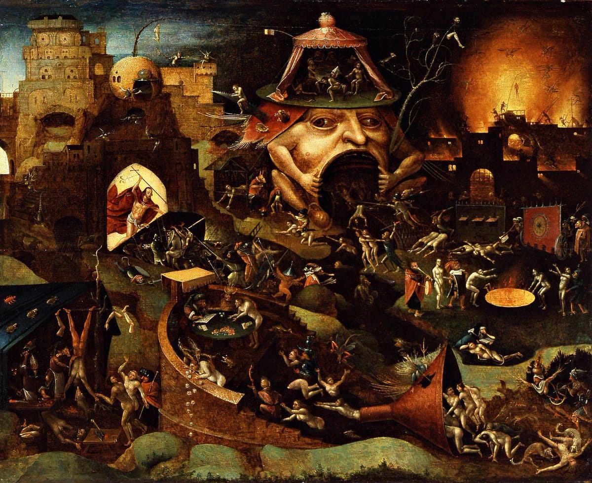 Bosch-inspired Harrowing of Hell follower scene - AI Generated AI Art Style Image Example
