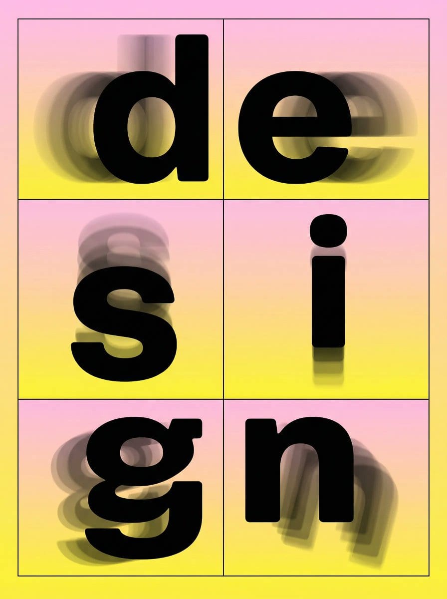 Brutalist Directional Blur Typography Poster Prompt - AI Generated AI Art Style Image Example