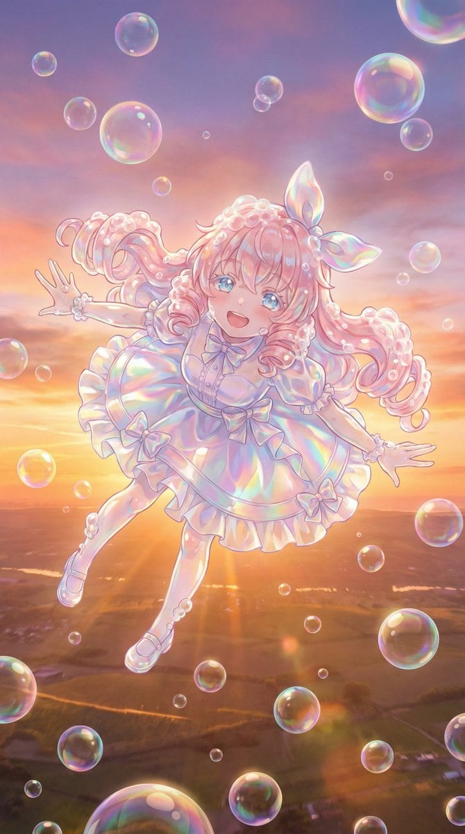 Bubble Transformation Narrative Prompt - AI Generated Fantasy Style Image Example