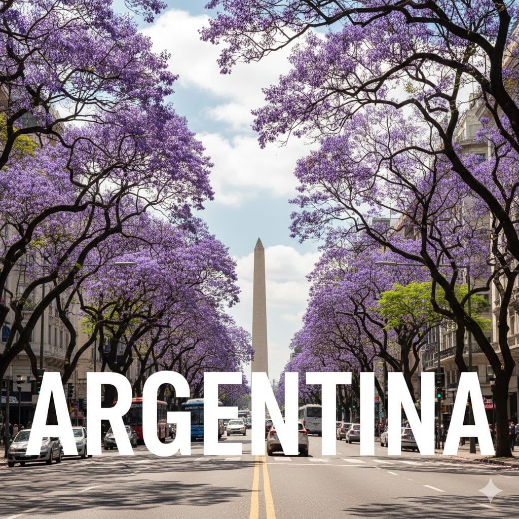 Buenos Aires avenue lettering scene - AI Generated AI Art Style Image Example