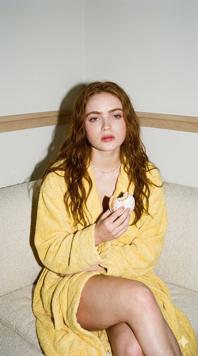 Preview image for Candid 35mm Film Aesthetic Portrait with Donut Prompt for Gemini Nano Banana Pro prompt