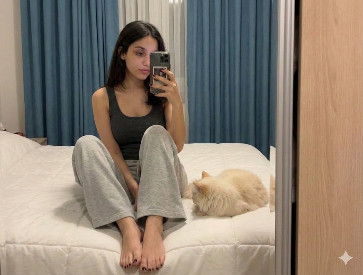 Preview image for Candid Bedroom Mirror Selfie prompt
