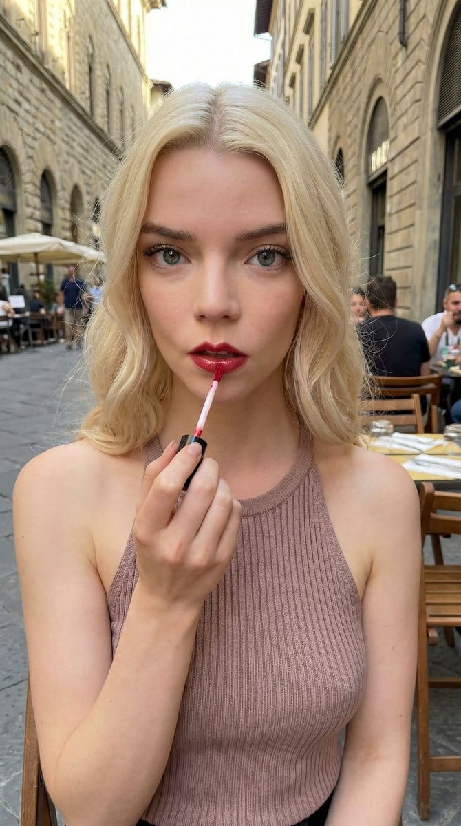 Candid Cafe Beauty Portrait - AI Generated Character Style Image