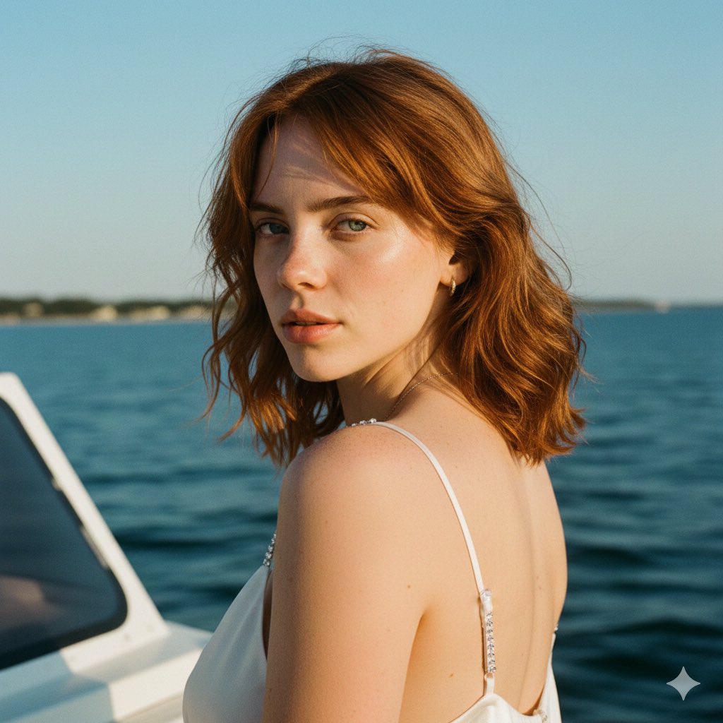 Preview image for Candid Celebrity Portrait on a Boat at Golden Hour prompt