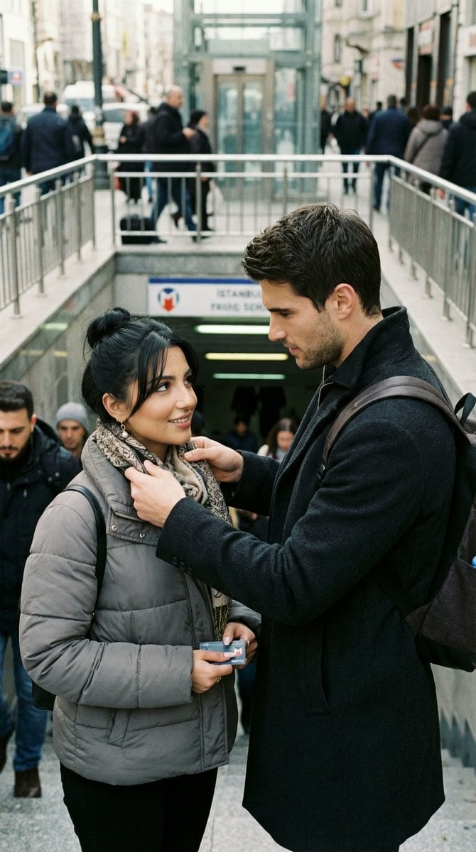 Candid Street Romance Prompt (Istanbul Metro) - AI Generated Realistic Style Image Example