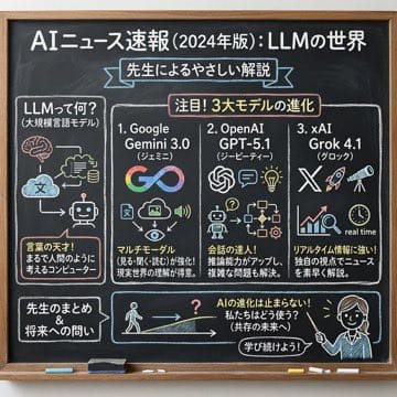 Chalkboard-style AI news summary - AI Generated AI Art Style Image Example