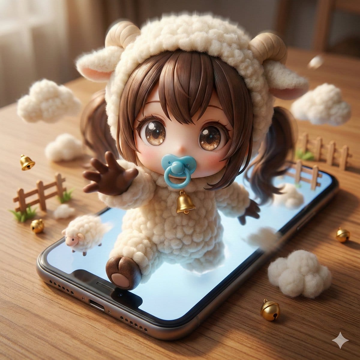 Character Emerging from Smartphone Screen (Forced Perspective) - Prompt IA