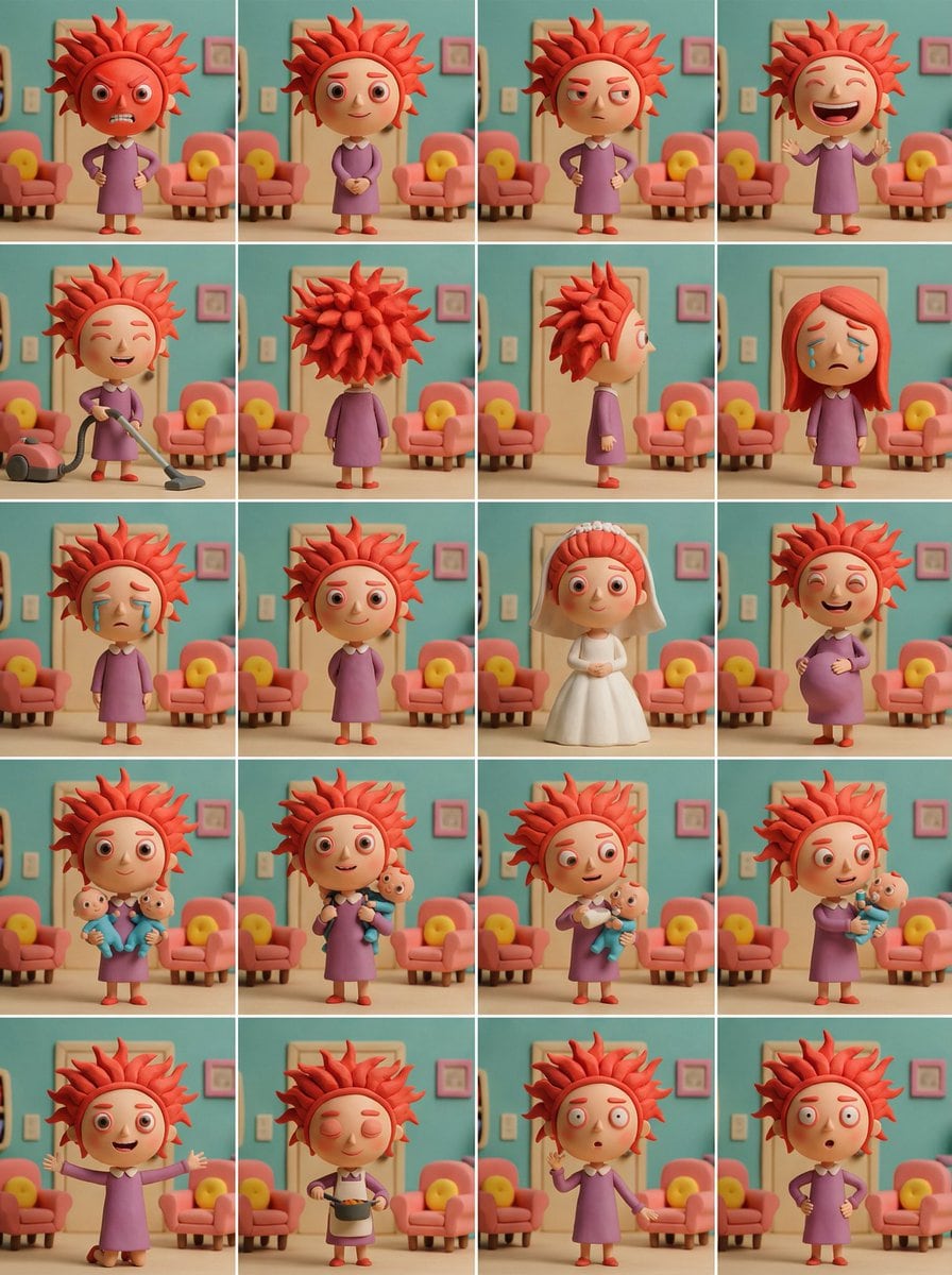 Character Expression and Pose Variation Prompt (20 Patterns) - Prompt IA