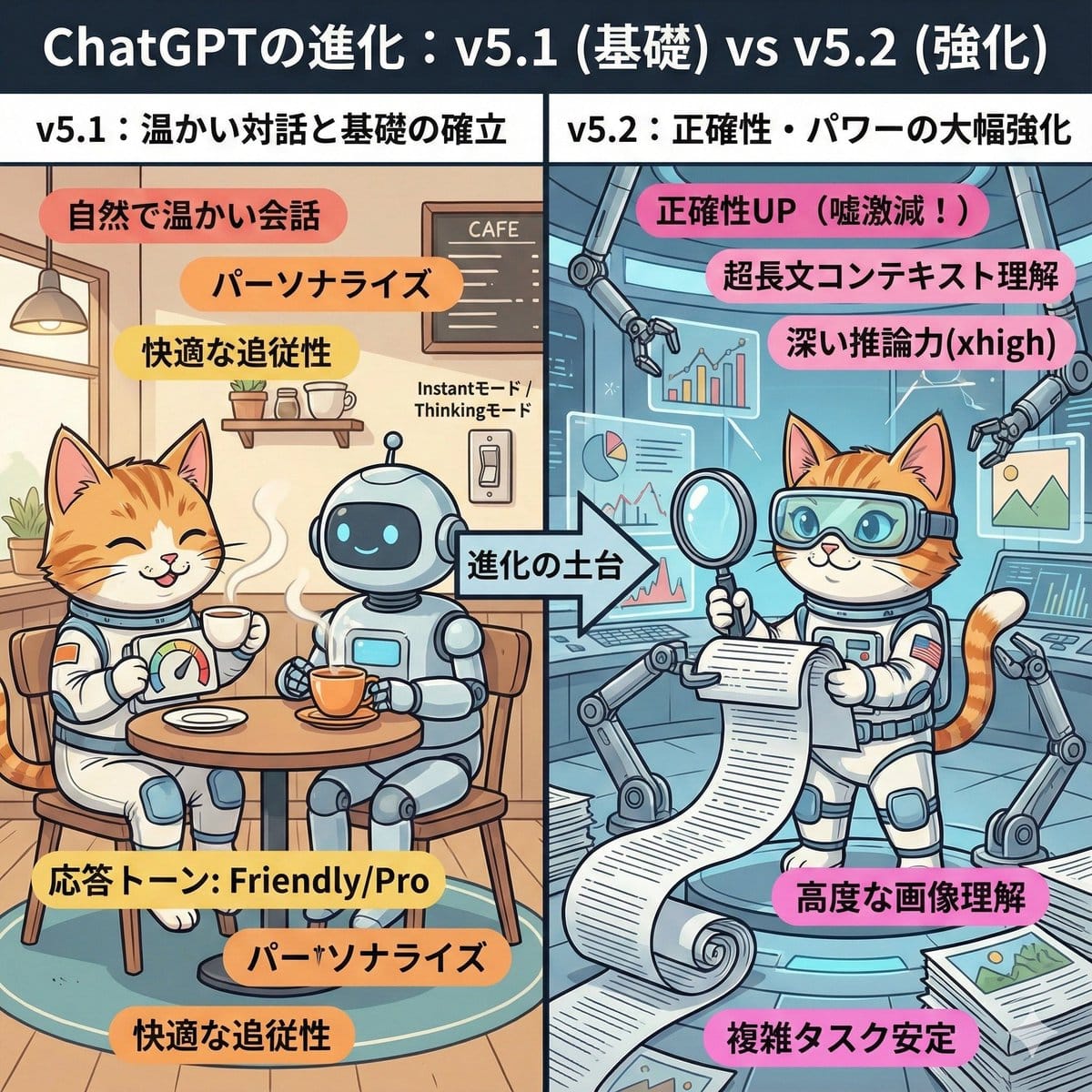 ChatGPT v5.1 vs v5.2 Evolution Infographic Prompt - Prompt IA