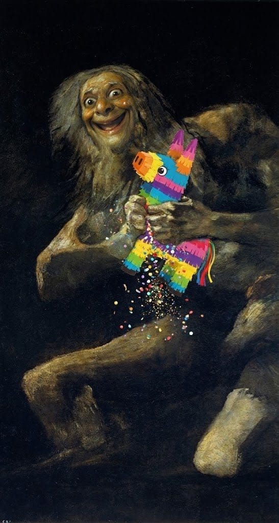 Cheerful minimal edit to existing art - AI Generated AI Art Style Image Example