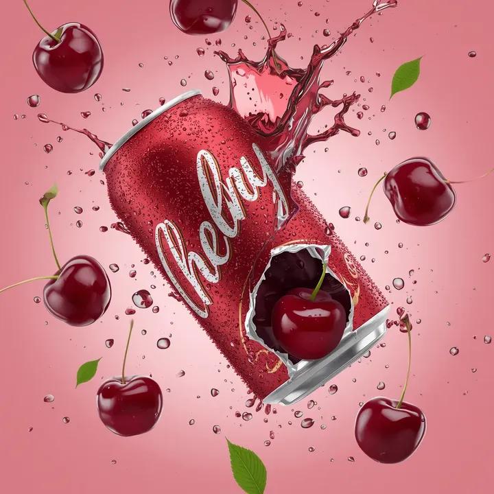 Cherry Soda Commercial Splash Macro Shot - AI 프롬프트