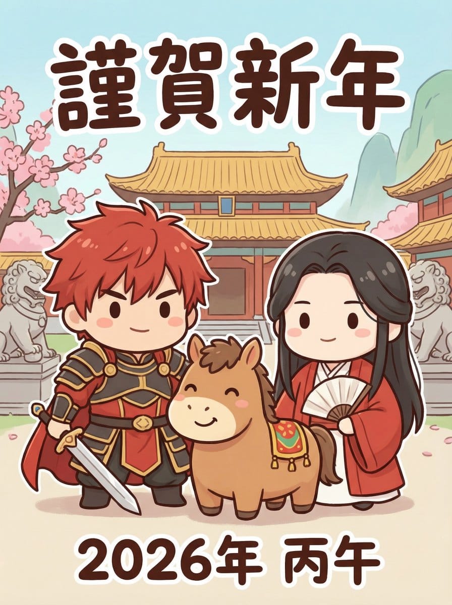 Chibi Character New Year's Card Design Prompt (2026) - Prompt IA