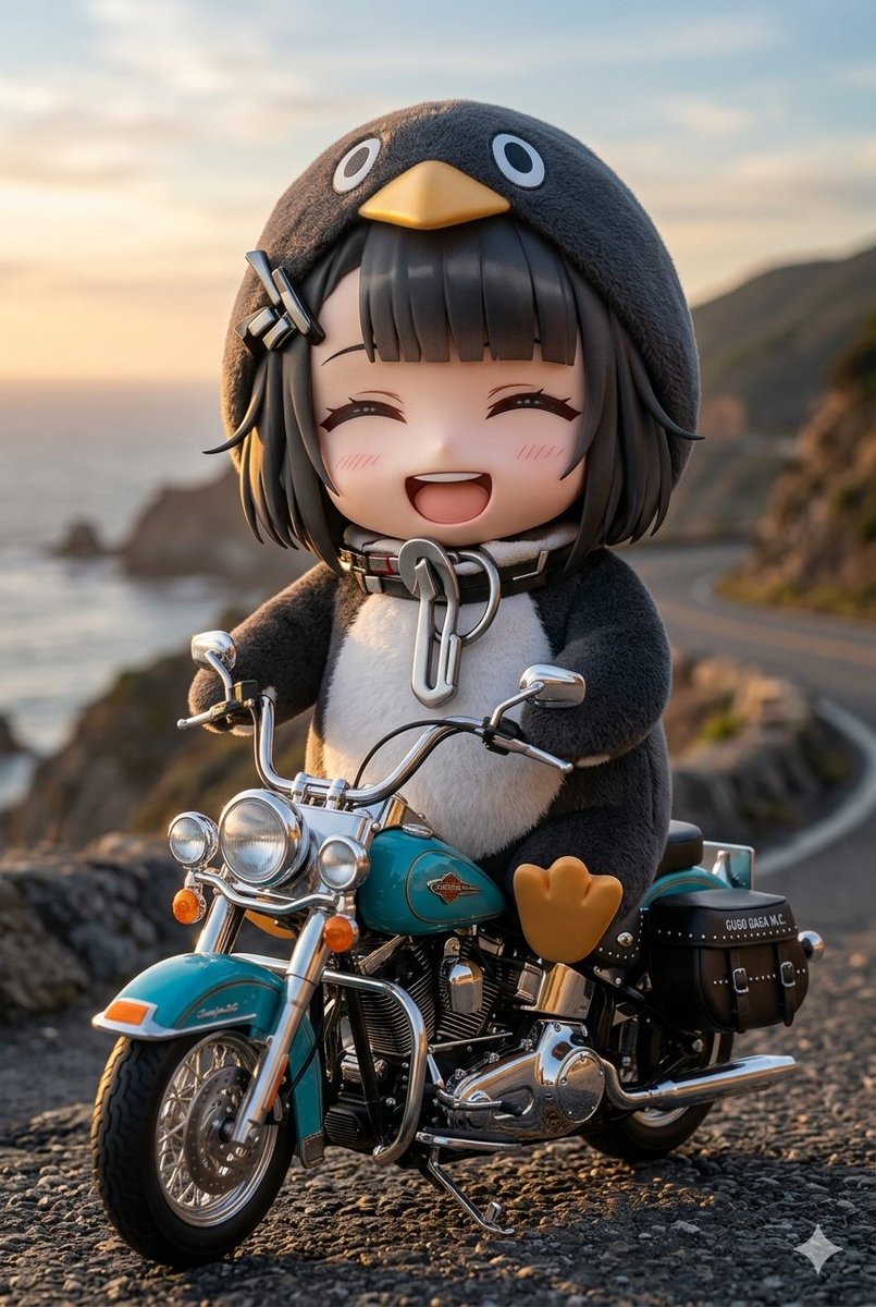 Preview image for Chibi Penguin on a Motorcycle prompt