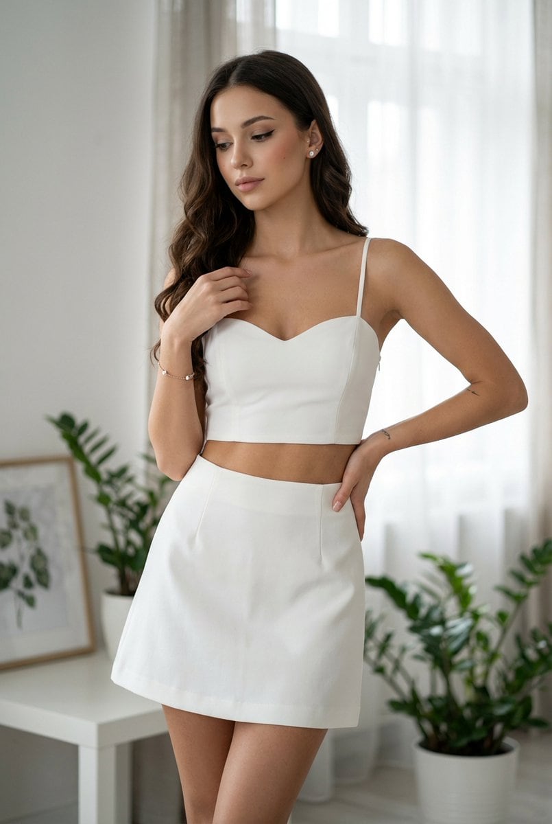 Chic White Outfit Fashion Editorial Prompt - AI 프롬프트