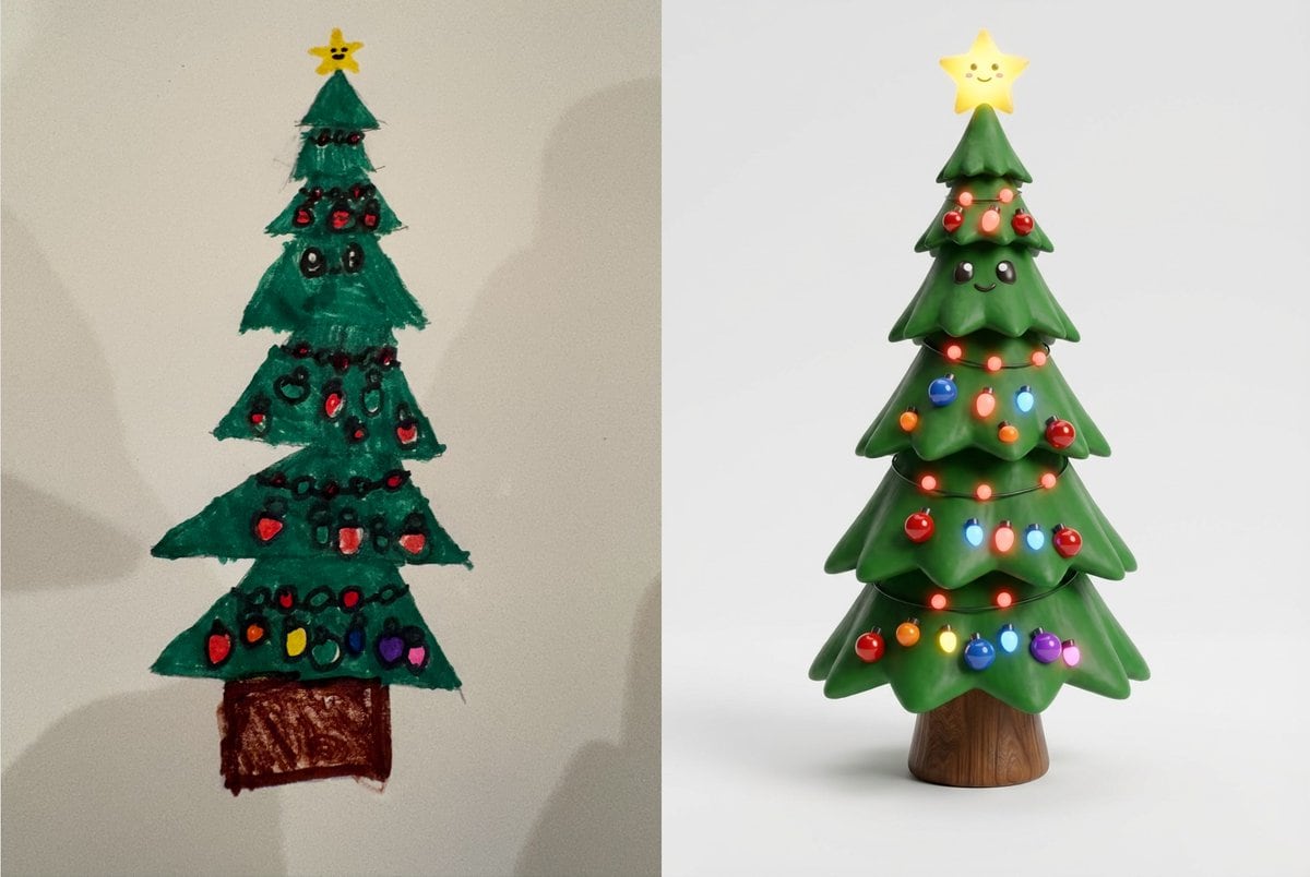 Child's Drawing to 3D Image Prompt - AI提示词