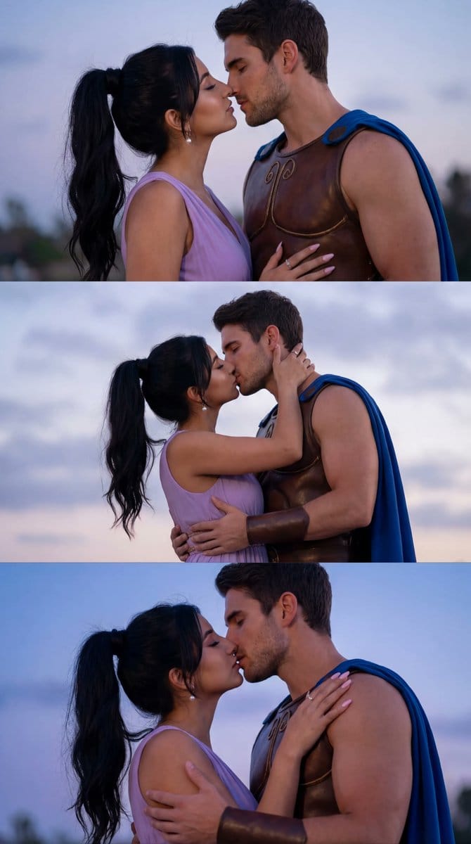 Cinematic Cosplay Romance Triptych - AI 프롬프트