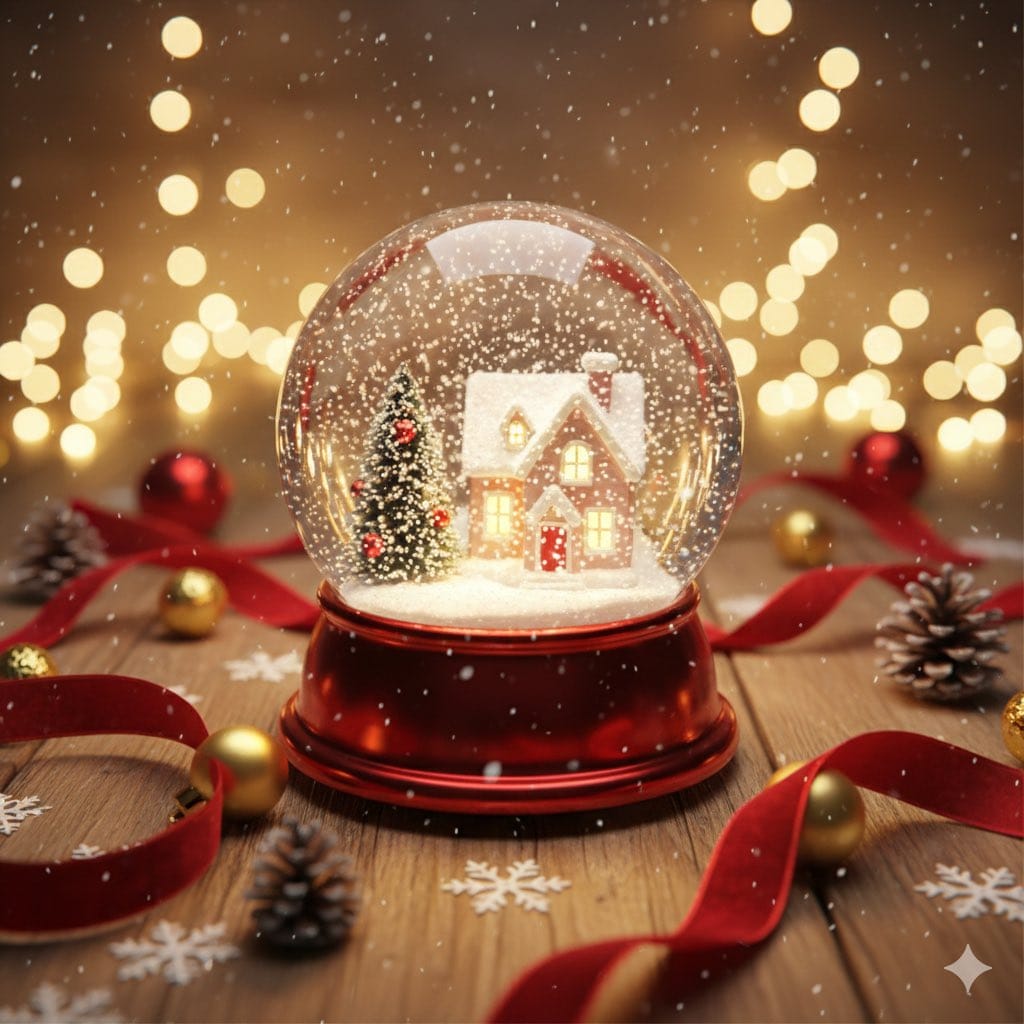 Cinematic Christmas Snow Globe Scene - AI 프롬프트