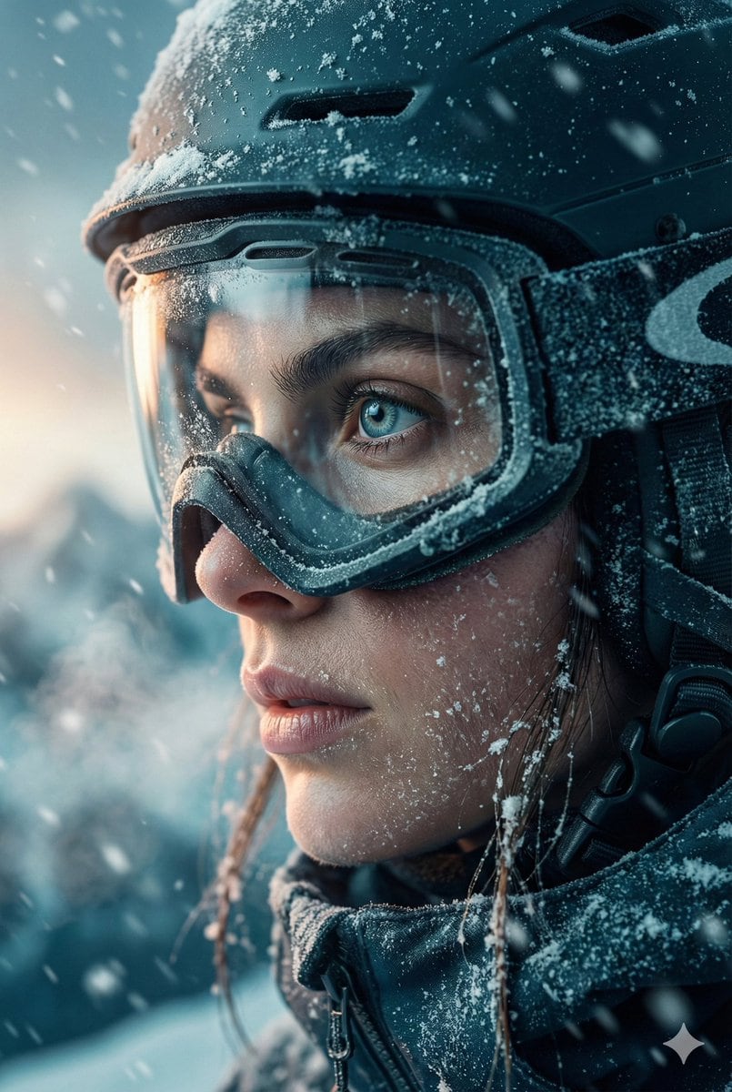 Cinematic Close-up Portrait Prompt of Winter Sports Athlete - AI Generated Character Style Image