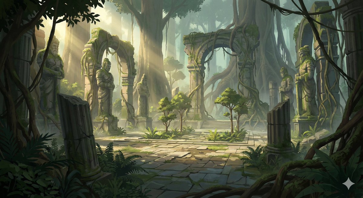 Cinematic Concept Art for Ancient Abandoned Jungle City - AI Art AI Generated Artwork