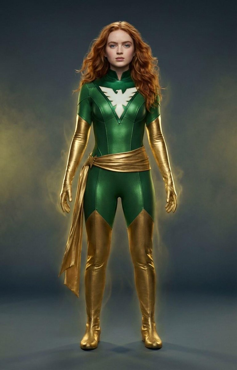 Preview image for Cinematic Concept Art of Sadie Sink as Jean Grey prompt