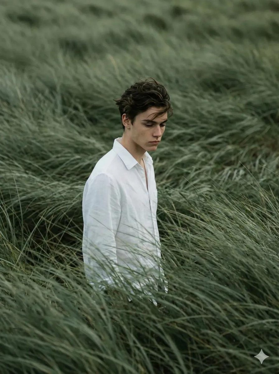 Preview image for Cinematic Editorial Portrait in Wind-Swept Grass Fields prompt