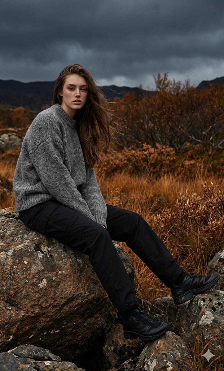 Cinematic Fashion Shoot in Rocky Landscape - AI Prompt