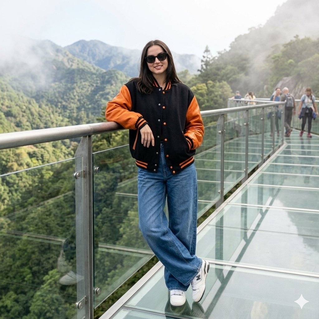Preview image for Cinematic Glass Bridge Portrait prompt