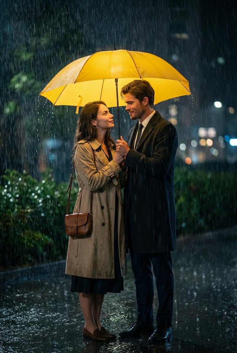 Cinematic HIMYM Yellow Umbrella Matchshot Prompt - AI提示词