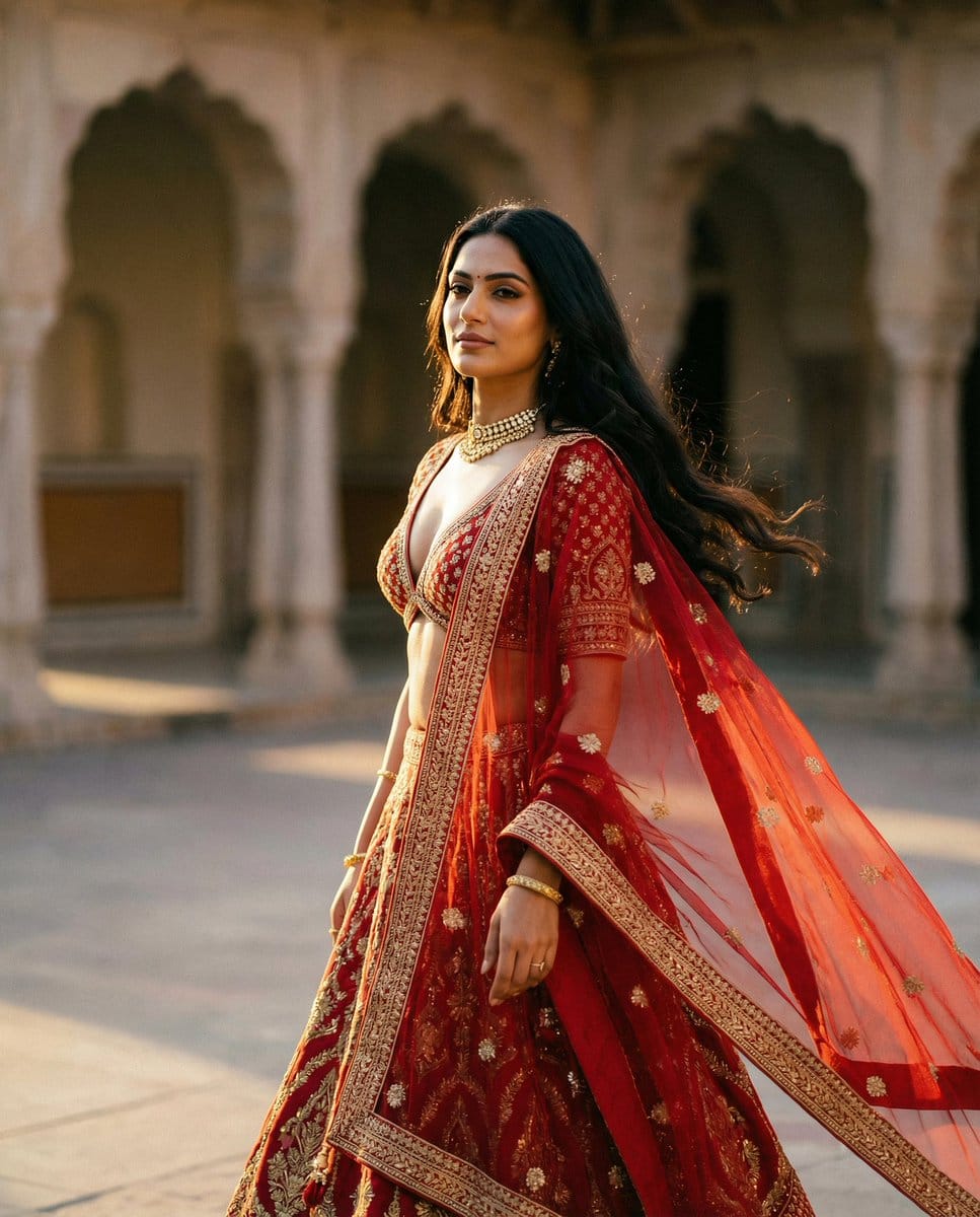 Cinematic Indian Royal Bridal Portrait - Prompt IA