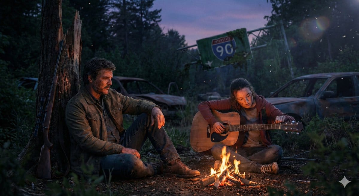 Cinematic Last of Us Campfire Scene - Prompt IA