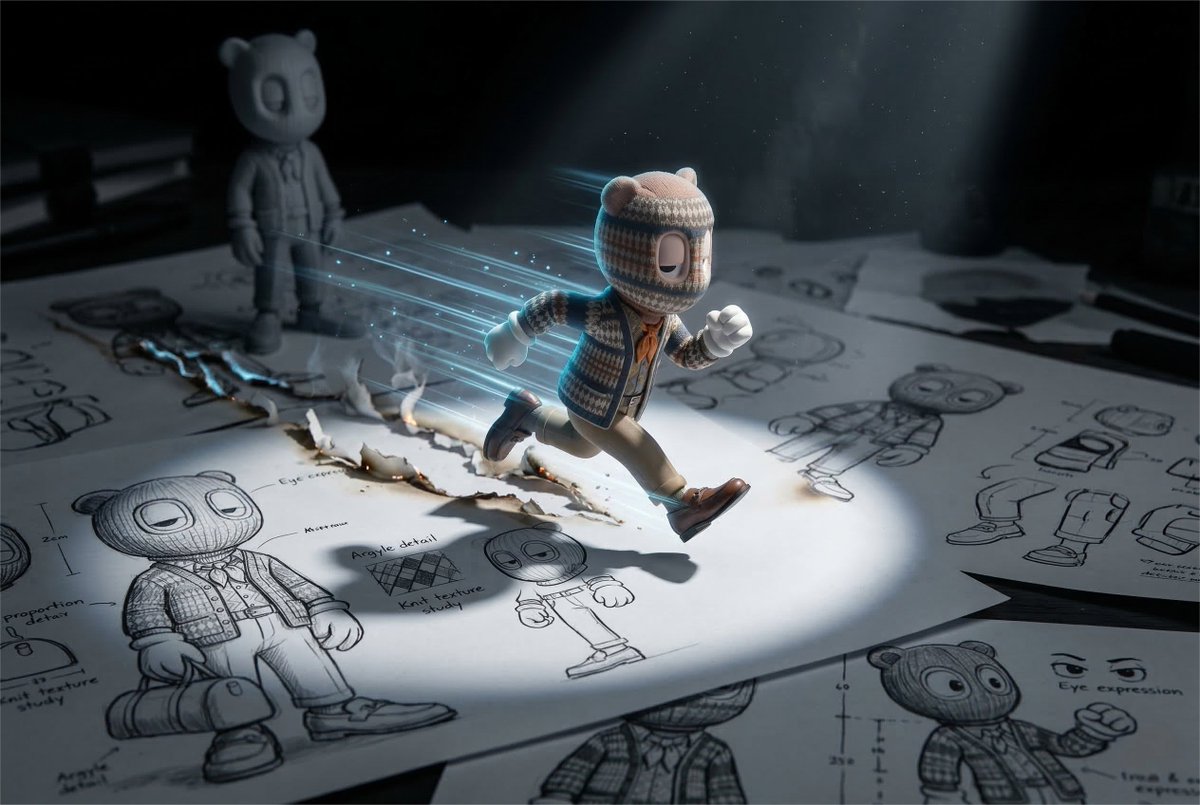 Preview image for Cinematic Macro Toy Photography of a Sprinting Character prompt