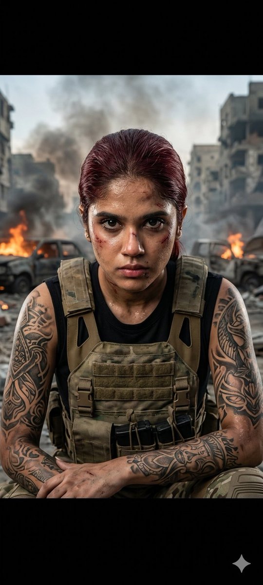 Preview image for Cinematic Military Woman Portrait prompt