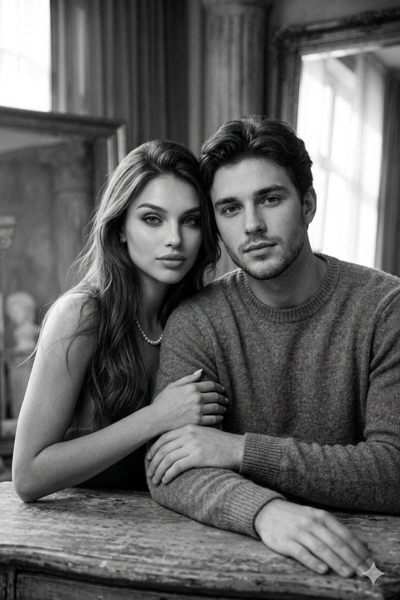Preview image for Cinematic Monochrome Couple Portrait prompt