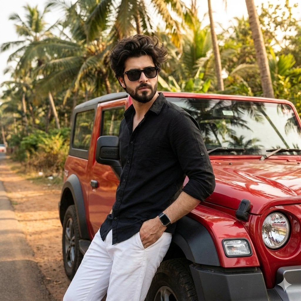 Cinematic Outdoor Lifestyle Portrait with SUV