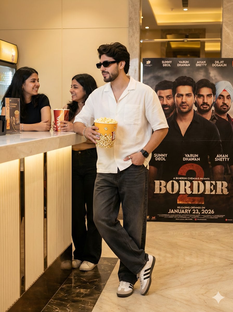 Cinematic Portrait in a Luxury Cinema Lobby