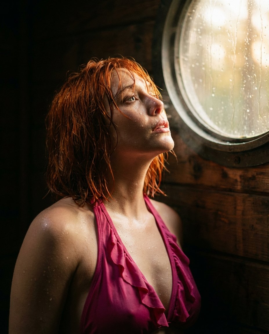 Cinematic Portrait in Cabin Sunlight - AI Art AI Generated Artwork