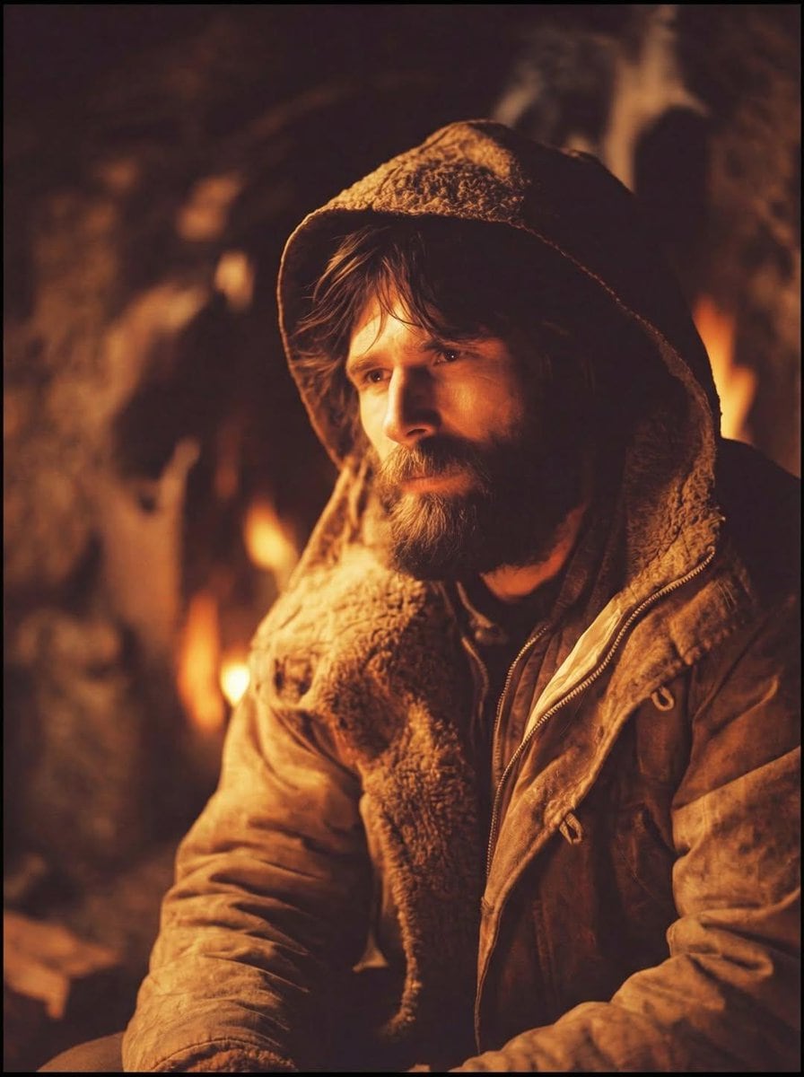 Cinematic Portrait of a Rugged Survivalist Prompt - AI Generated Character Style Image Example