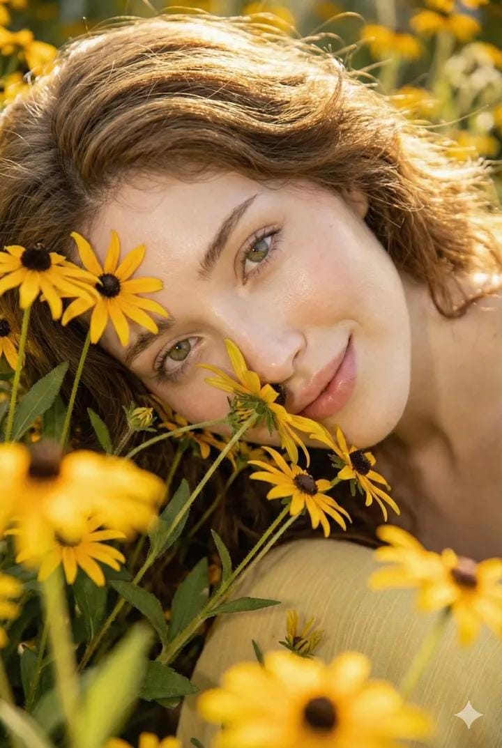 Cinematic Portrait with Harsh Flash and Floral Background (Duplicate) - AI Generated Character Style Image