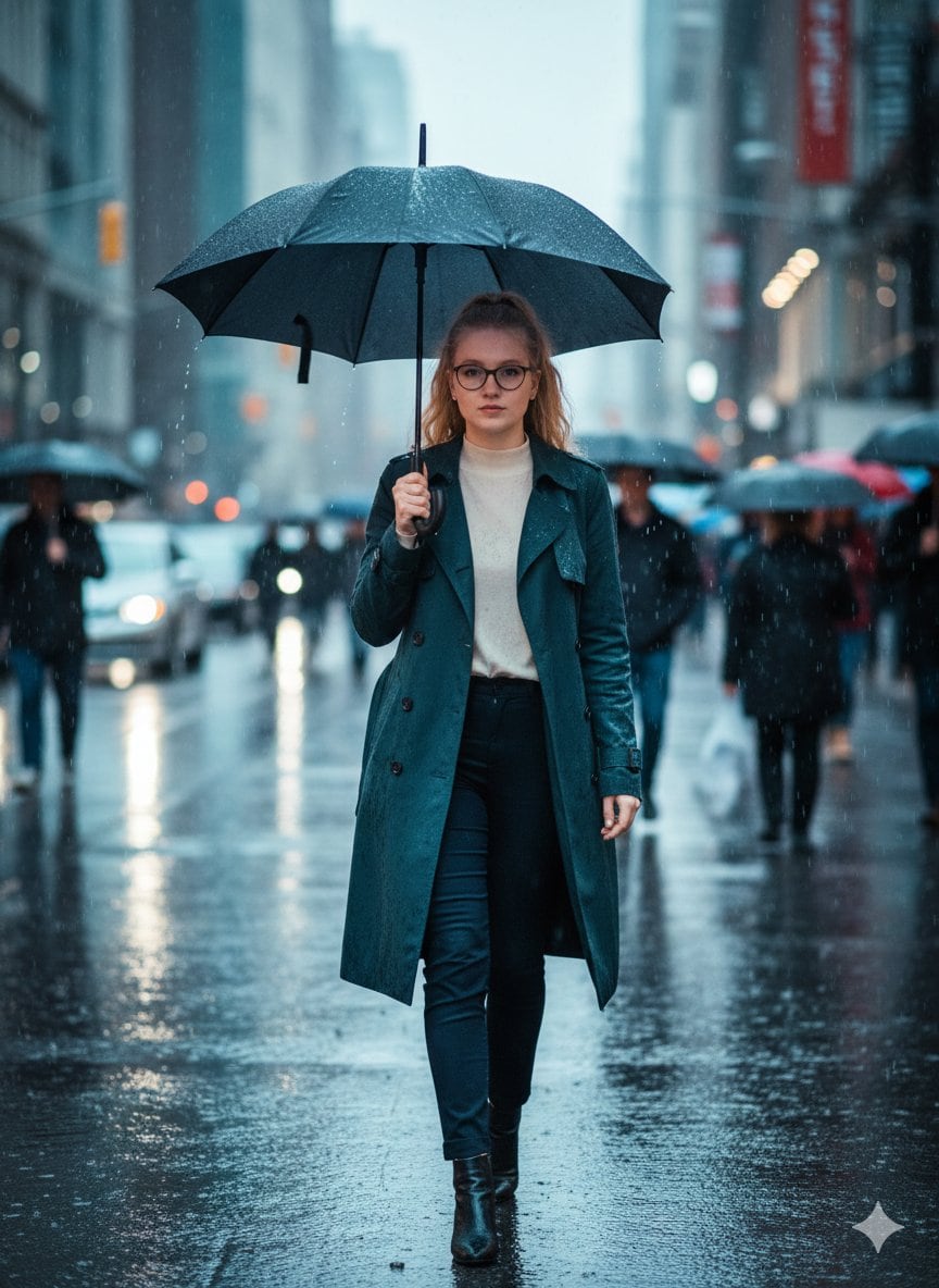 Cinematic Rainy Street Photo Prompt - KI-Prompt