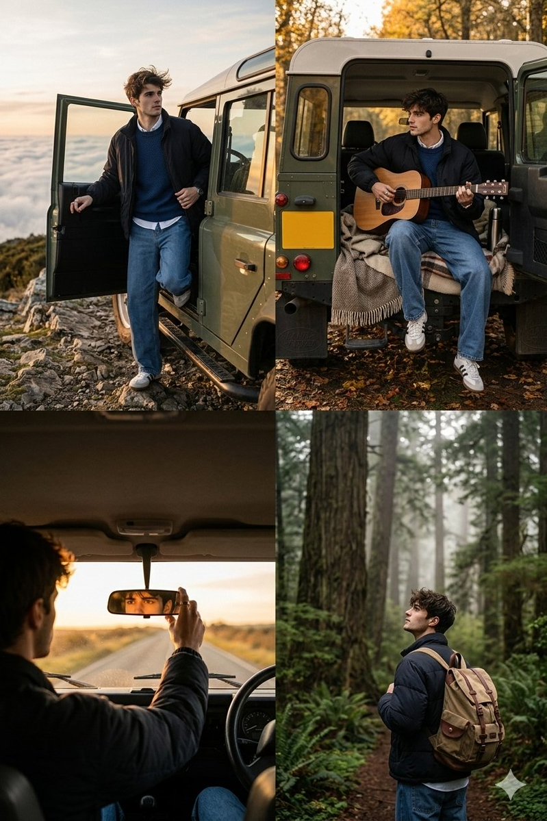 Preview image for Cinematic Road Trip Collage with Identity Preservation prompt