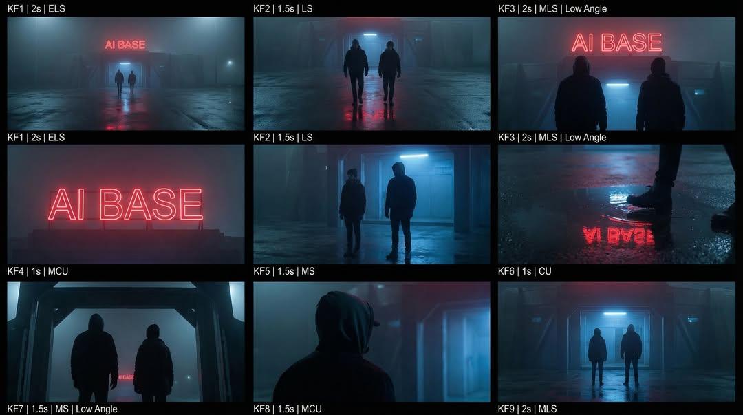 Cinematic Sci-Fi Storyboard Prompt for Nano Banana Pro - AI Generated Cyberpunk Style Image Example
