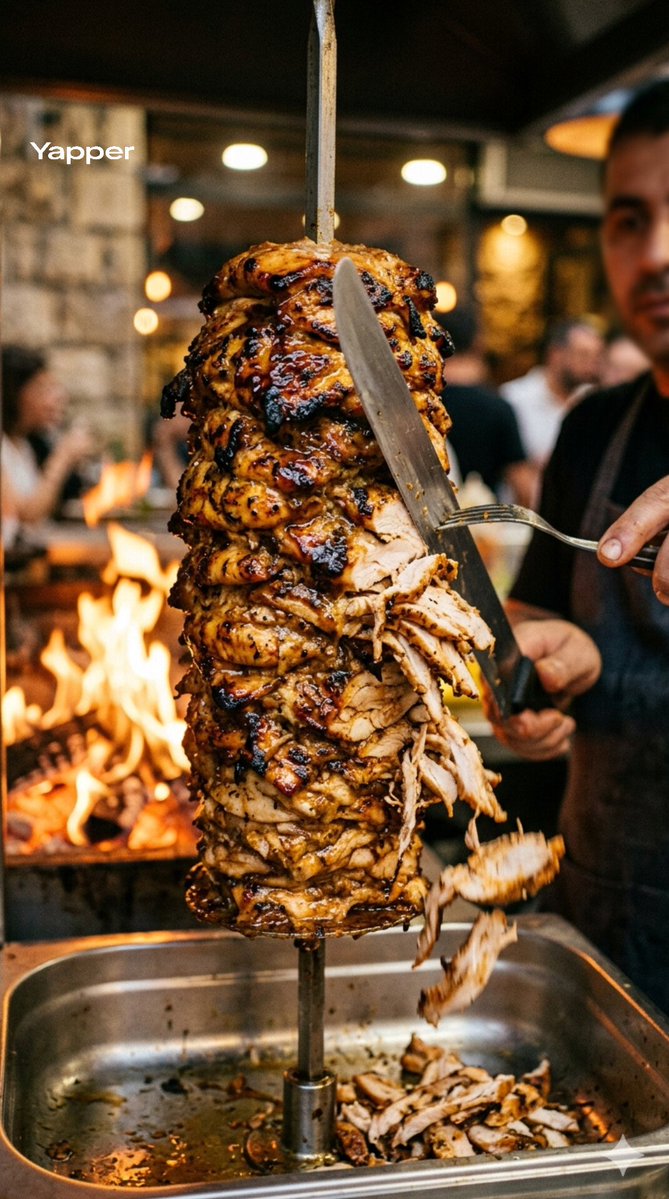 Cinematic Shawarma Rotisserie Shot