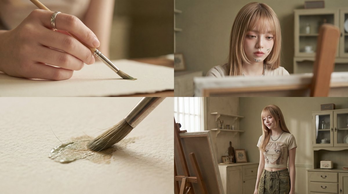 Preview image for Cinematic Short Film Prompt: Woman Immersed in Art prompt