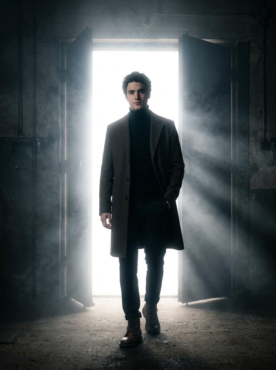 Preview image for Cinematic Silhouette with Bright Doorway prompt