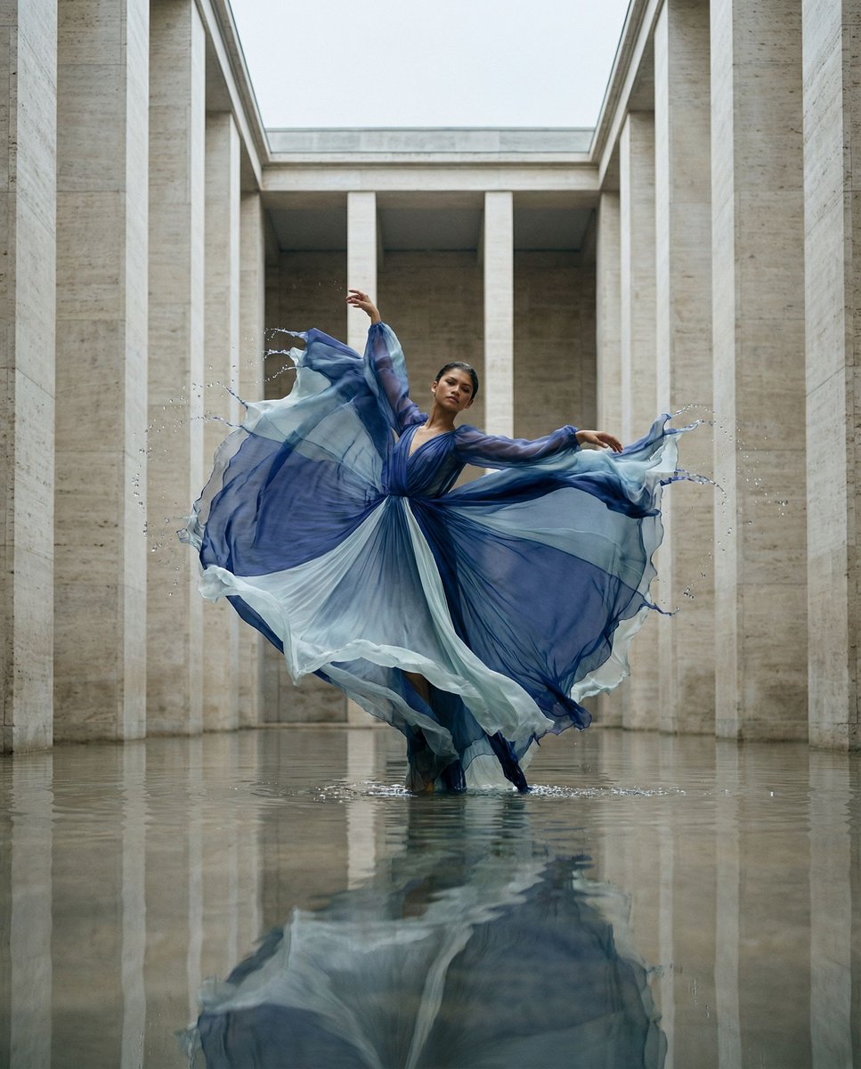 Preview image for Cinematic Symmetrical Motion Portrait prompt