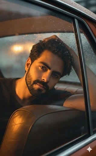 Cinematic Ultra-Realistic Portrait in a Vintage Car - AI 프롬프트