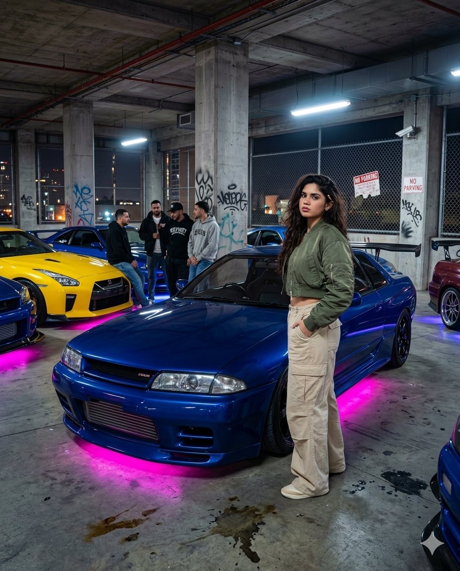 Preview image for Cinematic Urban Car Meet Scene prompt