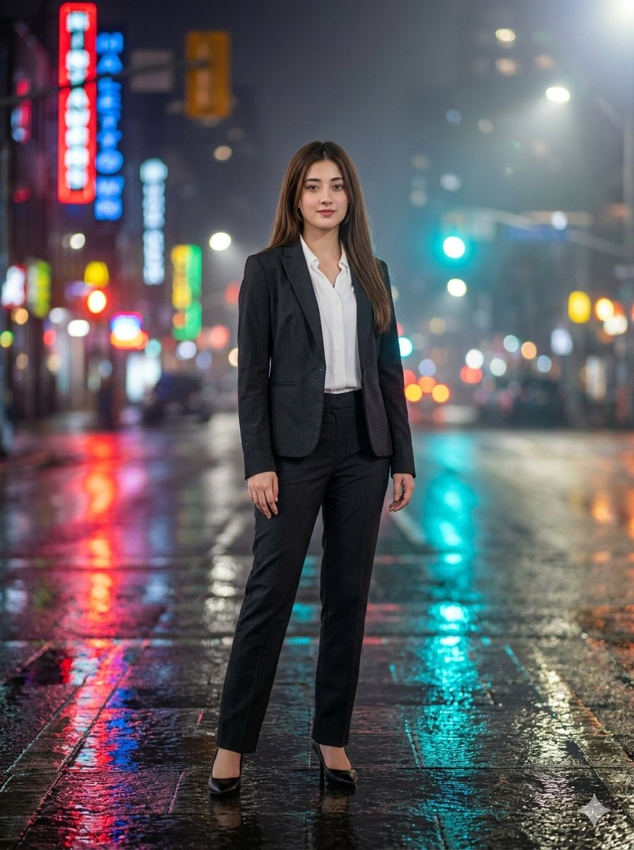 Preview image for Cinematic Urban Night Portrait prompt